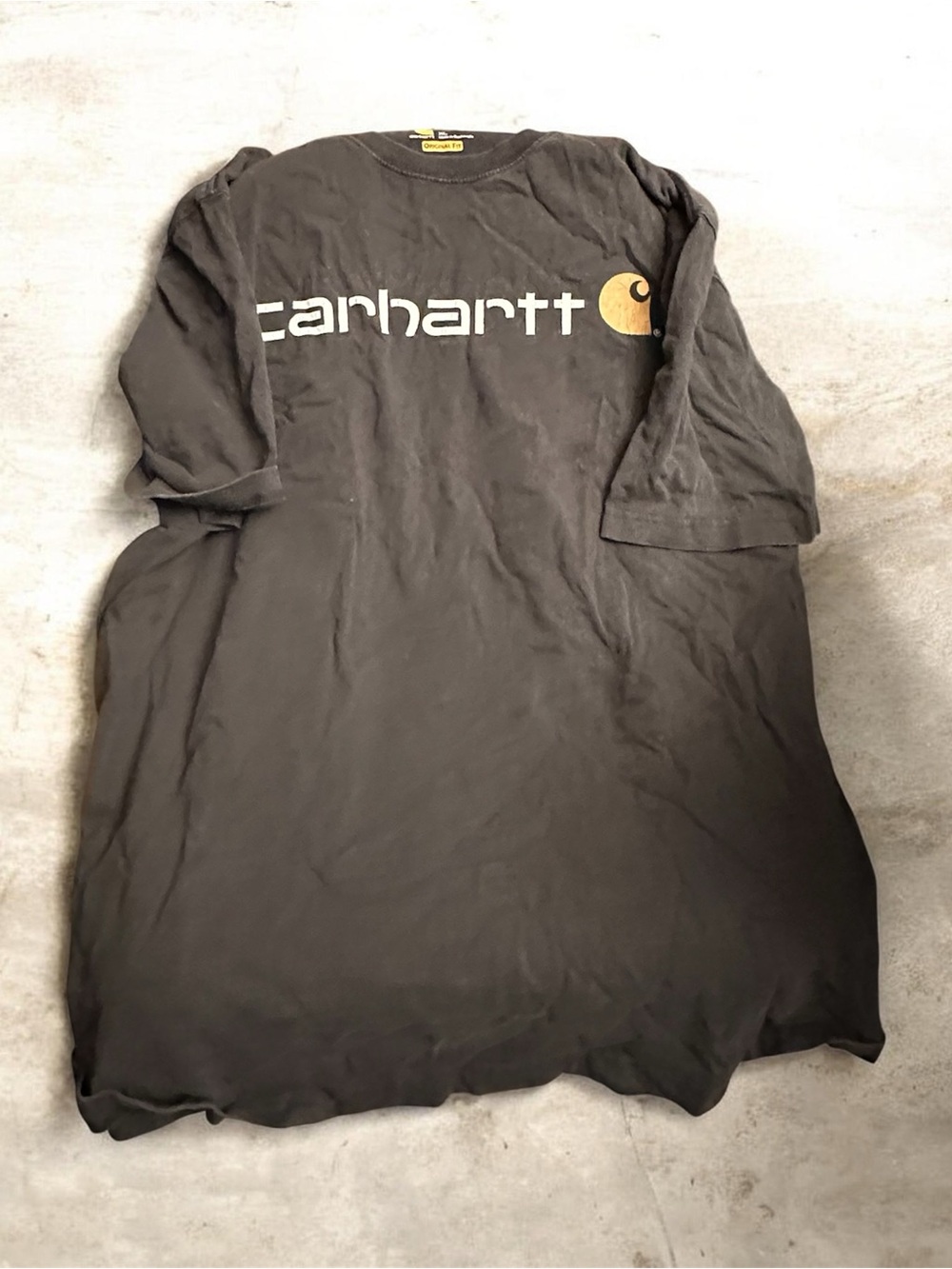Carhartt Men's Black Long Sleeve Shirt with Gold Logo